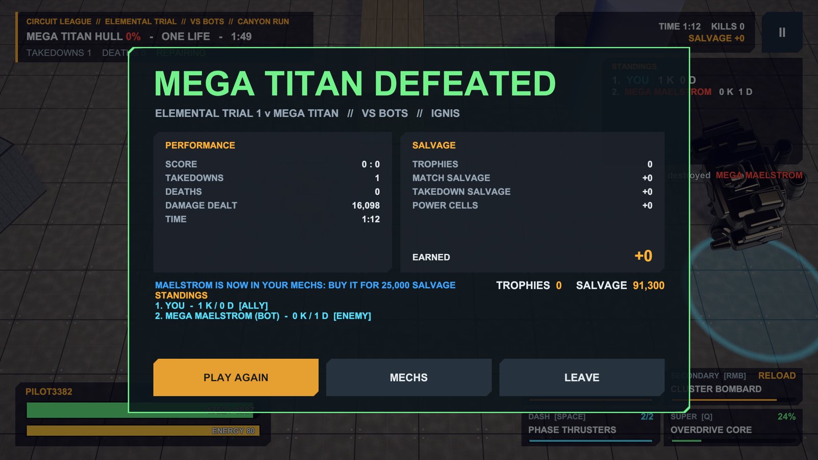 Mega titan defeated